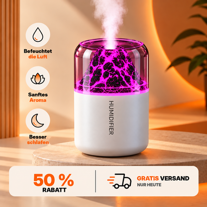 Humidificateur d'air silencieux avec lumière volcanique